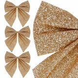  Set Božićnih mašni 11 × 11 cm - 3 komada, zlatne | shoptok.hr
