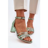 Kesi High-heeled sandals with straps, green Enitia Cijene