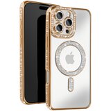 AVIZAR Diamantno ohišje za telefon iiPhone 16 Pro Max MagSafe Contour Strass, Zlata, (5000088039) | Shoptok.si