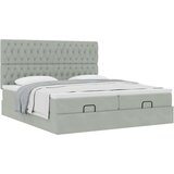 vidaXL Otomanski posteljni okvir z vzmetnicami siv 160x200 cm žamet | Shoptok.si
