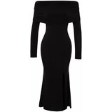 Trendyol Black Carmen Collar Elegant Evening Dress Cene