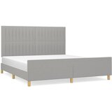The Living Store Posteljni okvir z vzglavjem svetlo siv 180x200 cm blago - Posteljni Okvir Z Vzglavjem, (21531919) | Shoptok.si