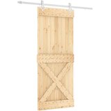 Klizna vrata 85 x 210 cm Čvrsta borovina (neobrađena) | shoptok.hr