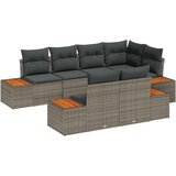  Set od 7 dijelova vrtnog kauča s jastučićima siva poli ratan akacija | shoptok.hr