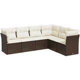  The Living Store Vrtna sedežna garnitura 6-delna z blazinami rjav poli ratan - Vrtna Sedežna Garniture, (21451638) | Shoptok.si