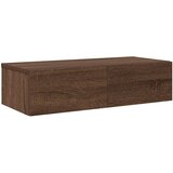 vidaXL Stenska polica s predali rjav hrast 60x26,5x15 cm inž. les | Shoptok.si