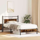  Posteljni okvir brez vzmetnice dimljen hrast 107x203cm inž. les, (21790830) | Shoptok.si
