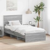  Okvir za krevet s uzglavljem Siva Sonoma 120 x 123 cm - Sivi hrast sonoma 100 x 200 cm | shoptok.hr