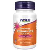 Now Foods Vitamin D3 NOW s voćnim okusom, 1000 IU (180 tableta za žvakanje) | shoptok.hr