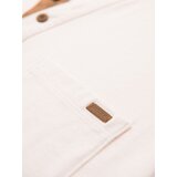 Ombre Men's t-shirt with button neckline and suede trim - white | Shoptok.si