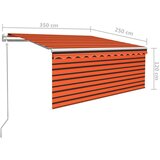  Automatska tenda roleta i senzor LED 3 5x2 5 m narančasto-smeđa - narančasta i smeđa 3.5 x 2.5 m 1 | shoptok.hr