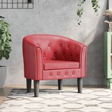  Zaobljena fotelja od umjetne kože crvena boja vina | shoptok.hr