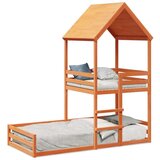 vidaXL krevet na kat s krovom voštano smeđi 90x190 cm masivna borovina | shoptok.hr