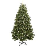 vidaXL Umjetno božićno drvce S LED lampica Zelena 240 cm PVC i metal | shoptok.hr