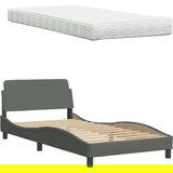  Krevet s madracem tamnosivi 100 x 200 cm od tkanine | shoptok.hr
