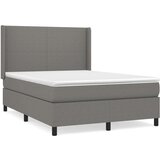  Box spring postelja z vzmetnico temno siva 140x200 cm blago, (20900613) | Shoptok.si