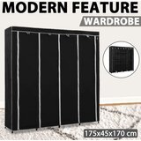  Garderobna omara s 4 predelki črna 175x45x170 cm, (20621211) | Shoptok.si
