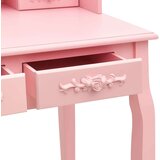 vidaXL Toaletni stolić sa stolcem rozi 75x69x140 cm od drva paulovnije | shoptok.hr