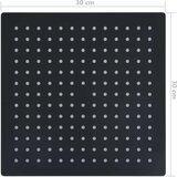 vidaXL Tuš glava nerjaveče jeklo 30x30 cm kvadratna črna | Shoptok.si