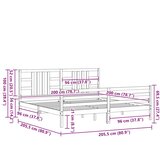  Okvir za krevet s uzglavljem sivi 200 x 200 cm od masivnog drva | shoptok.hr