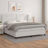  Box spring postelja z vzmetnico bela 200x200 cm umetno usnje, (20726258) Cene