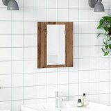  LED kupaonski ormarić s ogledalom boja hrasta 40x12x45cm drveni Smeđa Cene