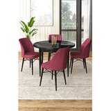 Hanah home Set Trpezarijski sto i 4 stolice, bordo-crna | Eponuda.ba