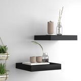 vidaXL Stenske police 2 kosa črne 23x23,5x3,8 cm MDF, (20765194) | Shoptok.si