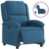 Maison Chic Električni naslanjač - Relax naslanjač moder žamet, (22061869) | Shoptok.si