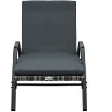  Ležalniki z mizico iz poli ratana antracitne barve, (5000296573) | Shoptok.si