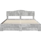  Krevetna konstrukcija s ladicama Betonski sivi 200 x 200 cm Siva 203 x 203 x 90 cm | shoptok.hr