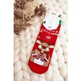 Aura.via Women's Christmas Socks with Reindeer Red | Shoptok.si