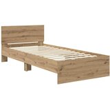  Krevetna konstrukcija s uzglavljem Umjetnički hrast 90 x 200 cm | shoptok.hr