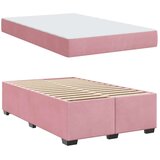 vidaXL Konstrukcija postelje z vzmetnico Roza 120 x 190 cm blago, (5000127014) | Shoptok.si