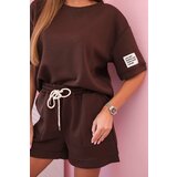 Kesi Włoski Women's butter set with high-waisted shorts brown | Shoptok.si