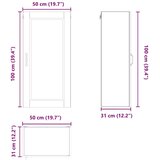  Stenska kuhinjska omarica z vrati Umetni hrast 50 x 31 x 100 cm | Shoptok.si