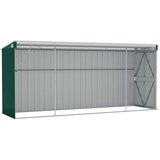  Zidno vrtno spremište zeleno 118x382x178 cm pocinčani čelik | shoptok.hr