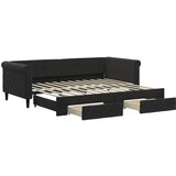  The Living Store Izvlečna dnevna postelja s predali črna 90x200 cm žamet - Izvlečna Dnevna Postelja, (21488603) | Shoptok.si