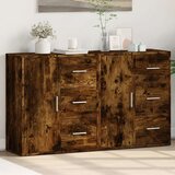 vidaXL Komoda 2 kosa dimljeni hrast 60x31x70 cm inženirski les | Shoptok.si