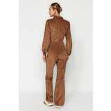 Trendyol Brown Velvet Woven Jumpsuit | Shoptok.si