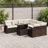 vidaXL 9-dijelni set vrtnih sofa s jastucima poliratan smeđi | shoptok.hr