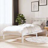 Maison Chic Posteljni okvir - Enojna postelja - Postelja za odrasle bel 90x190 cm trden les-J6232, (21762406) | Shoptok.si