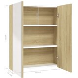  Kupaonski ormarić s ogledalom 60x15x75 cm MDF bijeli i hrast | shoptok.hr