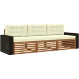  Set vanjskih sofa s jastukom 3 pcs Prirodna i krem Poliester | shoptok.hr
