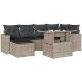 vidaXL 7-dijelni set vrtnih sofa svjetlosivi od poliratana | shoptok.hr
