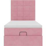  Otomanski posteljni okvir z vzmetnicami roza 90x190cm žamet | Shoptok.si