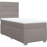 vidaXL Box spring postelja z vzmetnico taupe 90x190 cm blago | Shoptok.si