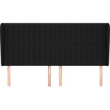  Uzglavlje s ušima crno 163x23x118/128 cm od tkanine | shoptok.hr