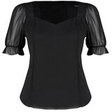 Trendyol Curve Plus Size Blouse - Black - Relaxed fit Cene