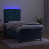  Box spring postelja z vzmetnico LED temno modra 80x200 cm žamet | Shoptok.si